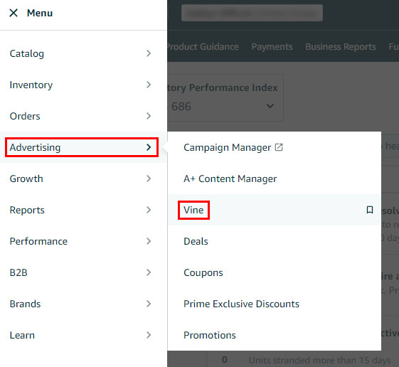 How to access Amazon Vine on Seller Central