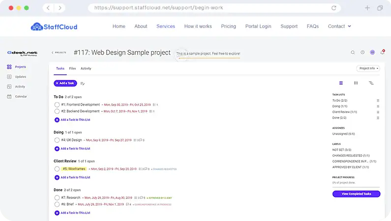 Step 4 — Begin work