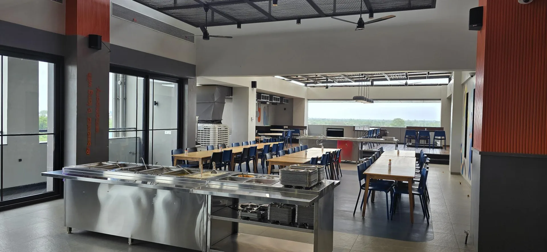 A further view of the top-floor cafeteria
