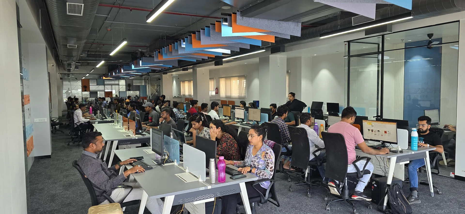 The second open-plan operational work hall at StaffCloud's Gondia office